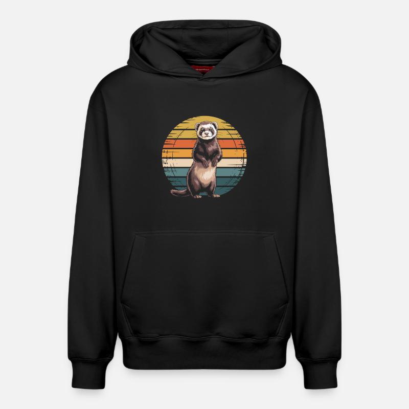 Frettchen - Relaxed Unisex Organic Hoodie – von SPREAD - Schwarz