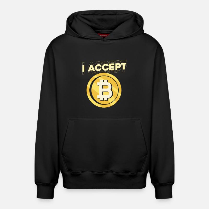 J’accepte le Bitcoin - Sweat à capuche unisexe décontracté en coton biologique – de SPREAD - noir