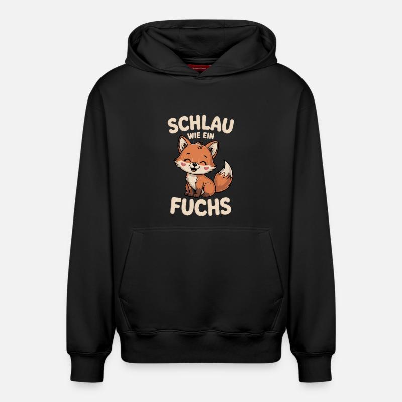 Intelligent comme un renard mignon - Sweat à capuche unisexe décontracté en coton biologique – de SPREAD - noir
