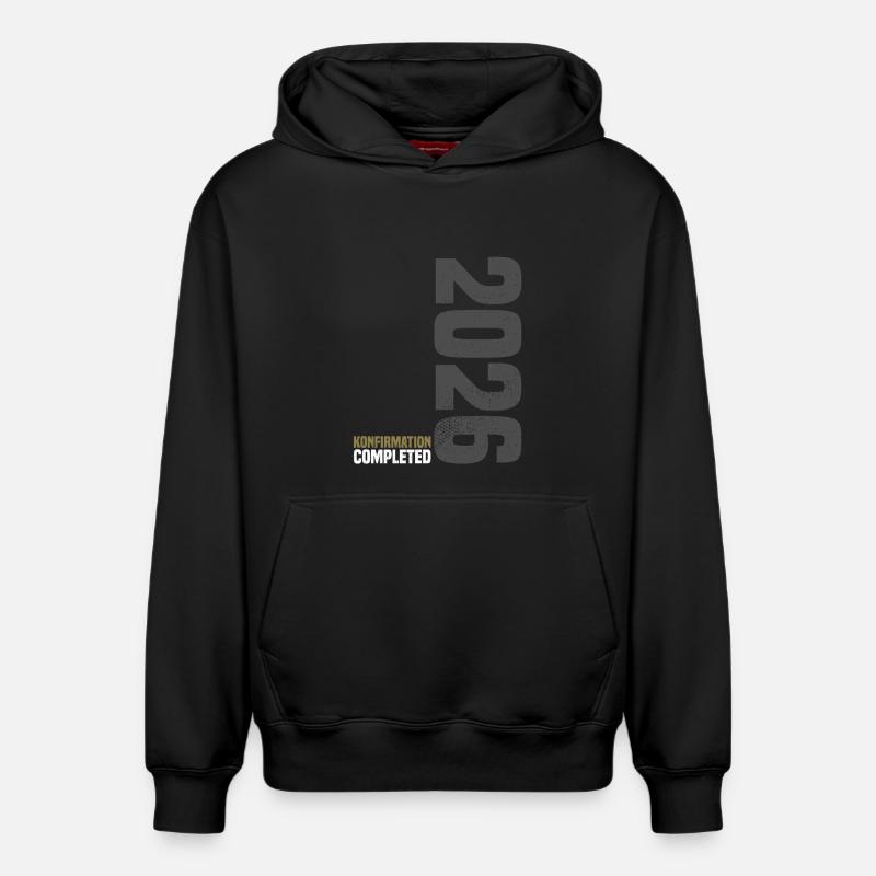 Félicitations Confirmation 2026 - Sweat à capuche unisexe décontracté en coton biologique – de SPREAD - noir