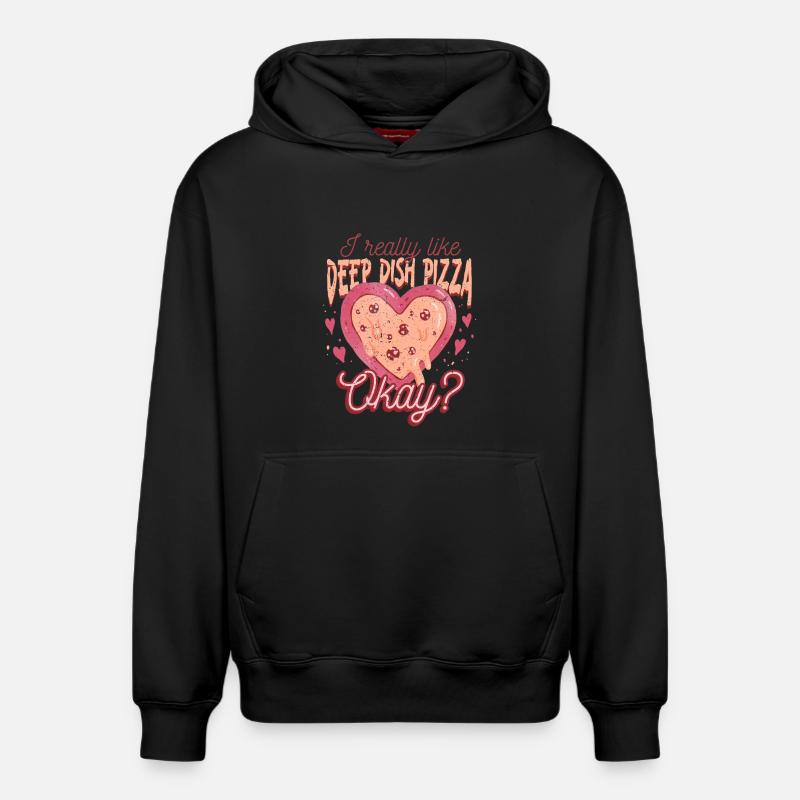Deep Dish Pizza Chicargo - Relaxed Unisex Organic Hoodie – von SPREAD - Schwarz