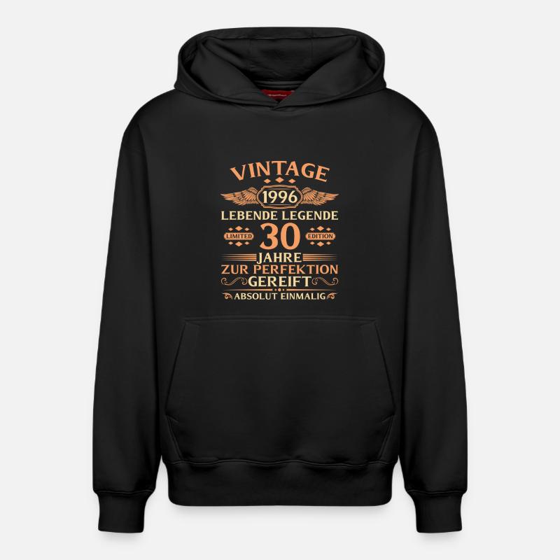 30e anniversaire Année 1996 - Sweat à capuche unisexe décontracté en coton biologique – de SPREAD - noir
