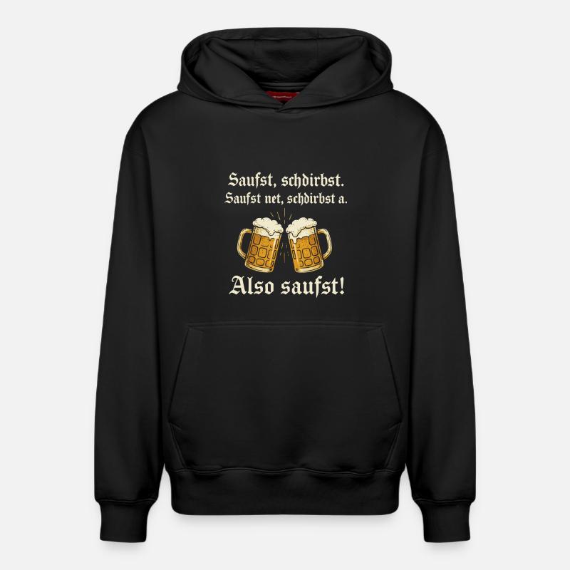 Dicton de la bière bavaroise - Sweat à capuche unisexe décontracté en coton biologique – de SPREAD - noir