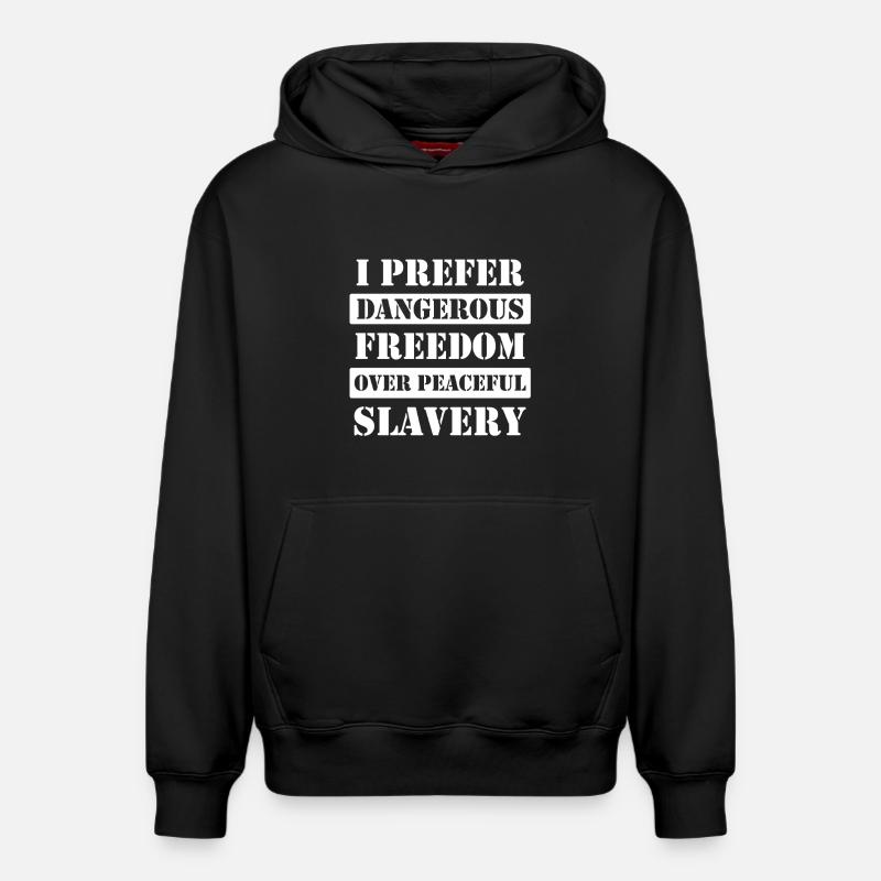 Liberté dangereuse - Sweat à capuche unisexe décontracté en coton biologique – de SPREAD - noir