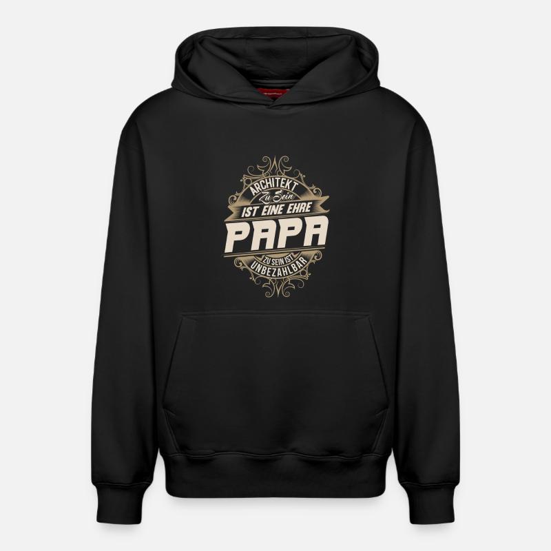 Architecte Papa - Sweat à capuche unisexe décontracté en coton biologique – de SPREAD - noir
