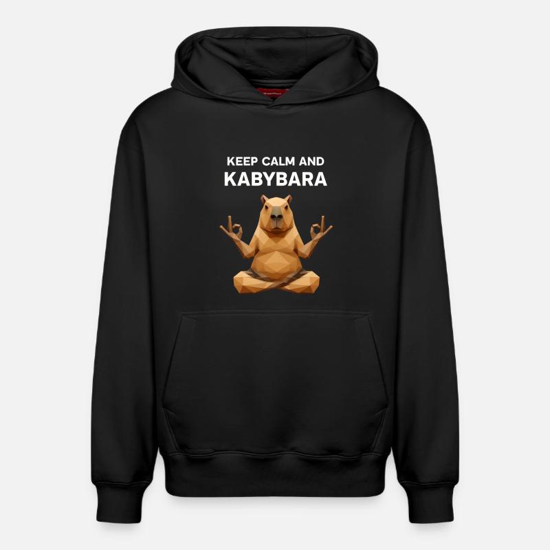 Reste calme Kabybara - Sweat à capuche unisexe décontracté en coton biologique – de SPREAD - noir