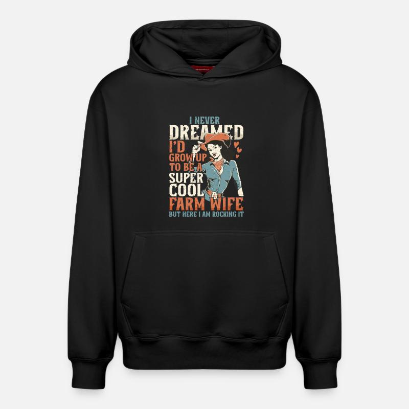 Ehefrau eines Bauern Mutter - Relaxed Unisex Organic Hoodie – von SPREAD - Schwarz