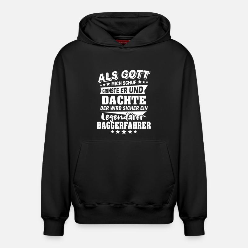 Baggerfahrer - Relaxed Unisex Organic Hoodie – von SPREAD - Schwarz