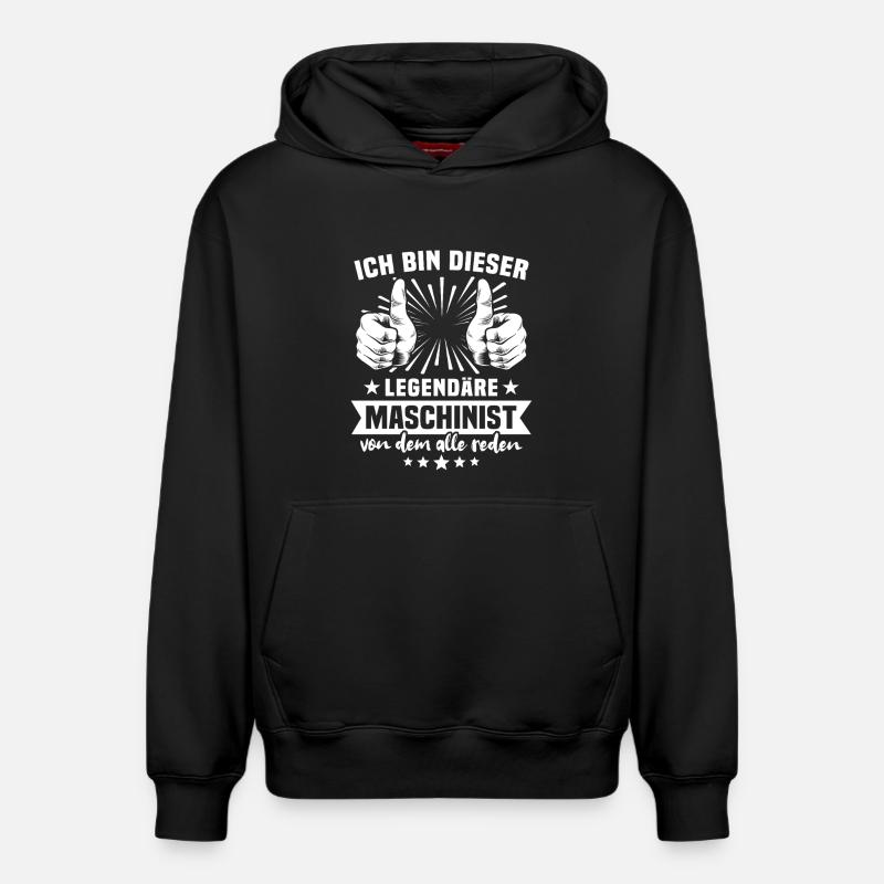 Légende du Machiniste - Sweat à capuche unisexe décontracté en coton biologique – de SPREAD - noir