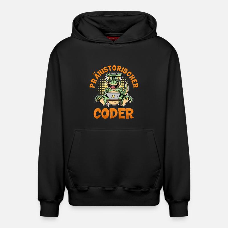 Coding PRÄHISTORISCHER CODER Lustiges - Relaxed Unisex Organic Hoodie – von SPREAD - Schwarz