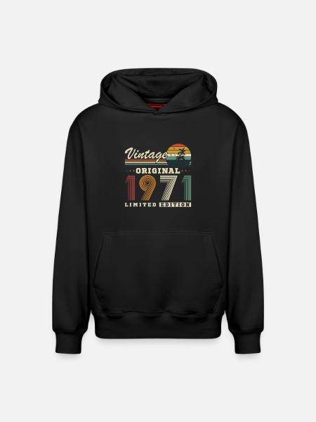 Originales Retro-Jubiläumsgeschenk von 1971 - Relaxed Unisex Organic Hoodie – von SPREAD - Schwarz