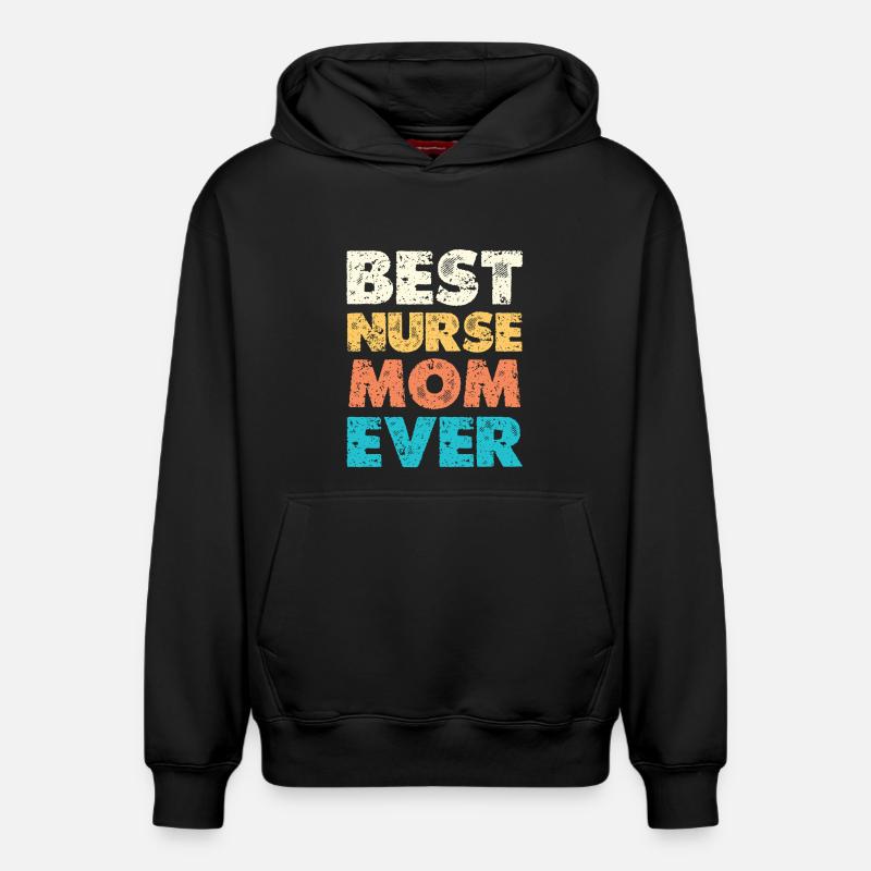 Meilleure maman infirmière - Sweat à capuche unisexe décontracté en coton biologique – de SPREAD - noir