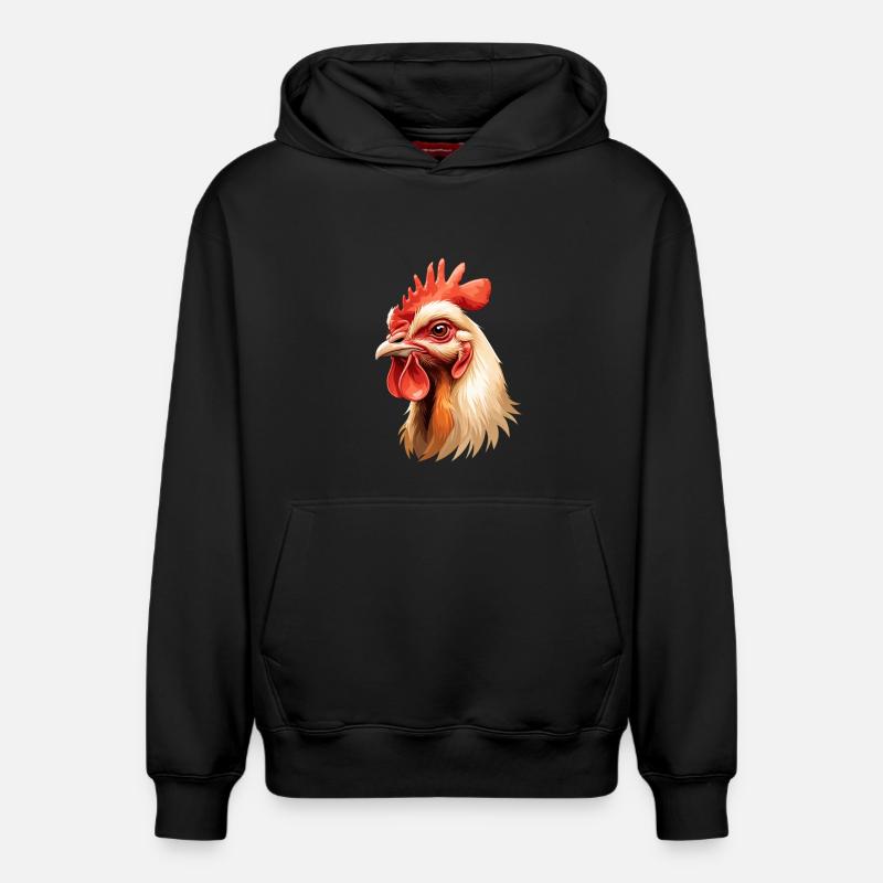 Hahnenkopf Farbexplosion - Relaxed Unisex Organic Hoodie – von SPREAD - Schwarz