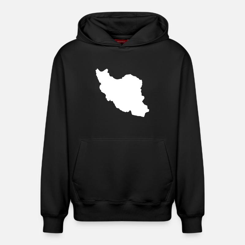 Silhouette de l’Iran - Sweat à capuche unisexe décontracté en coton biologique – de SPREAD - noir