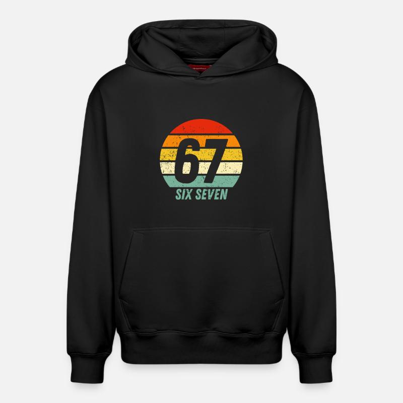67 Six Sept - Sweat à capuche unisexe décontracté en coton biologique – de SPREAD - noir