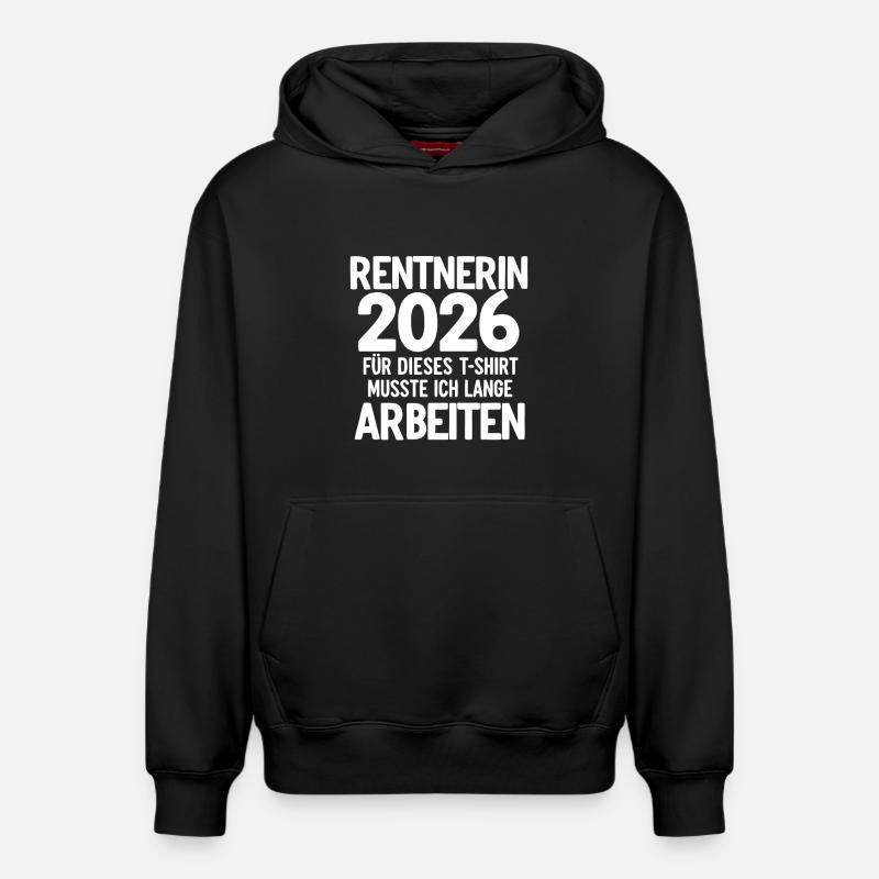 Retraité 2026 - Sweat à capuche unisexe décontracté en coton biologique – de SPREAD - noir