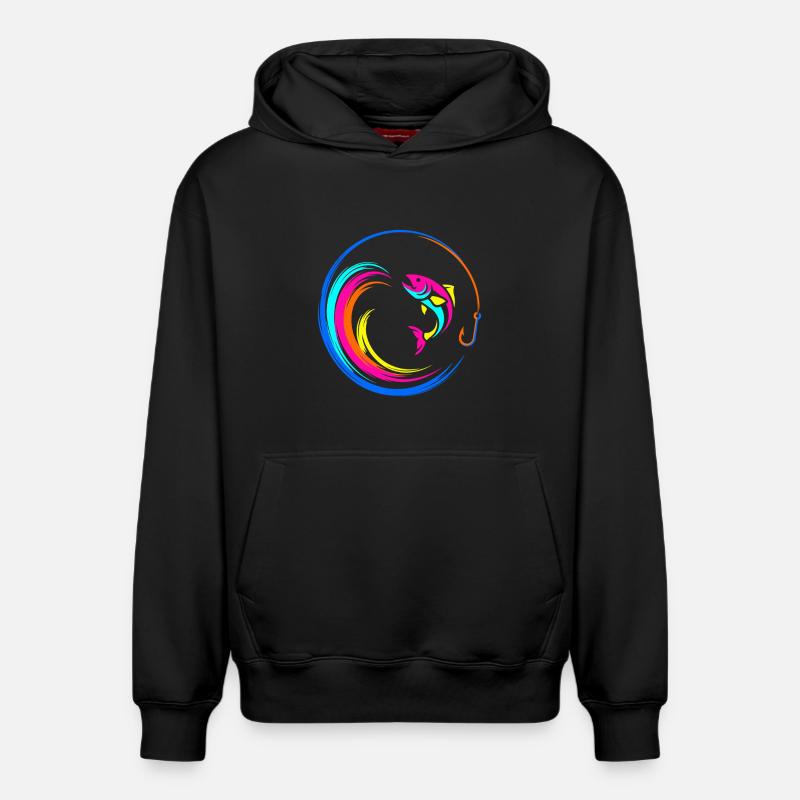 Poisson Poisson Poisson - Sweat à capuche unisexe décontracté en coton biologique – de SPREAD - noir