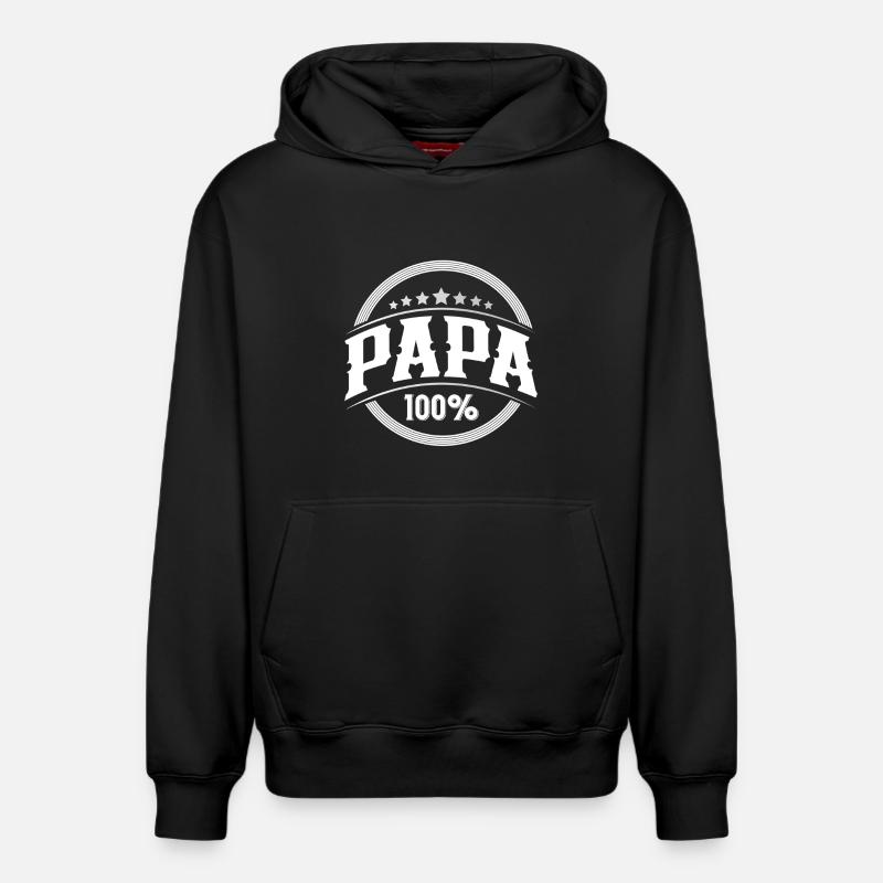 Papa - Sweat à capuche unisexe décontracté en coton biologique – de SPREAD - noir