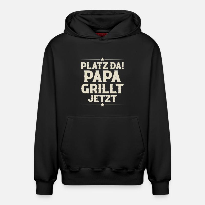 Papa Père Barbecue - Sweat à capuche unisexe décontracté en coton biologique – de SPREAD - noir