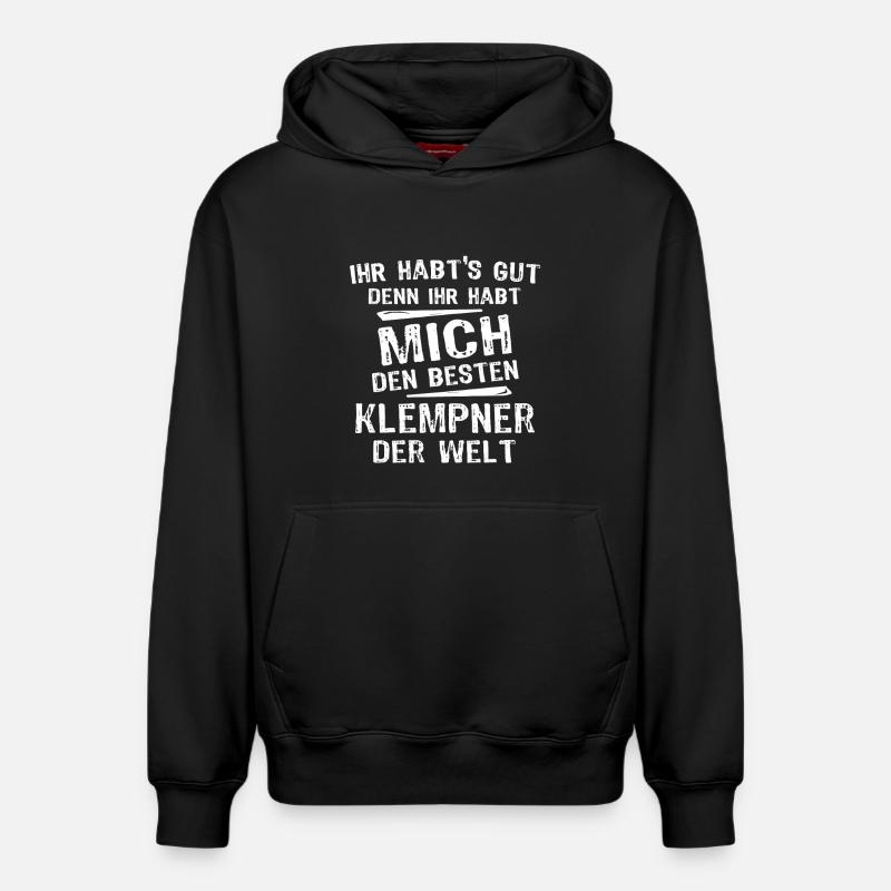 plombier - Sweat à capuche unisexe décontracté en coton biologique – de SPREAD - noir
