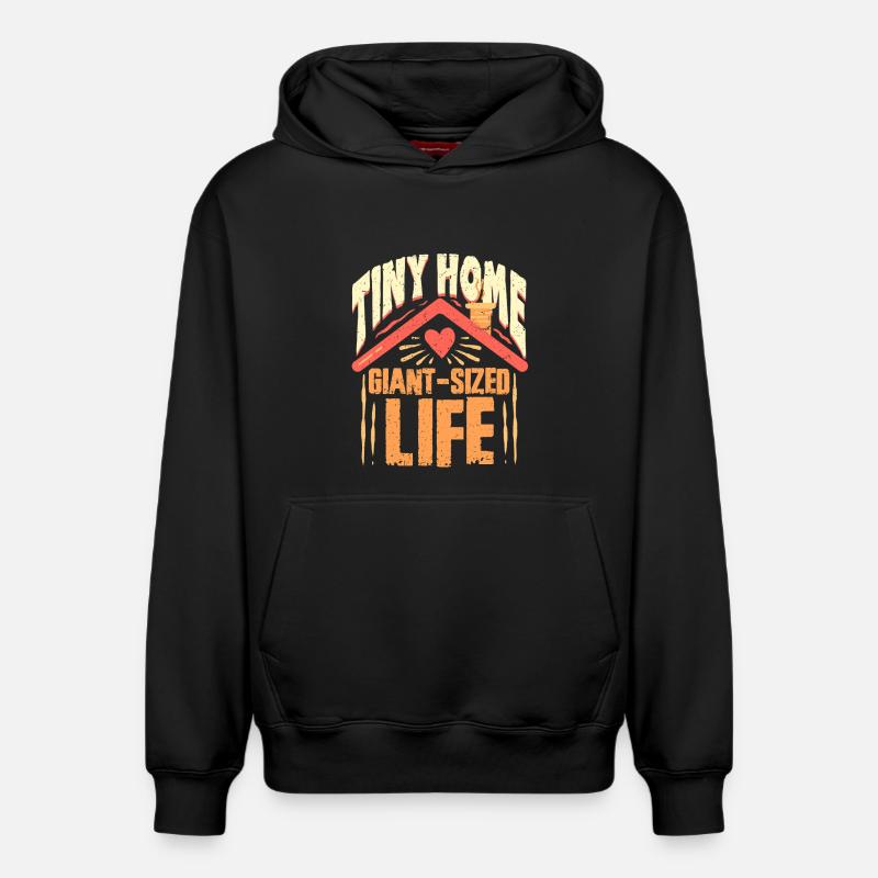 Tiny House - Sweat à capuche unisexe décontracté en coton biologique – de SPREAD - noir