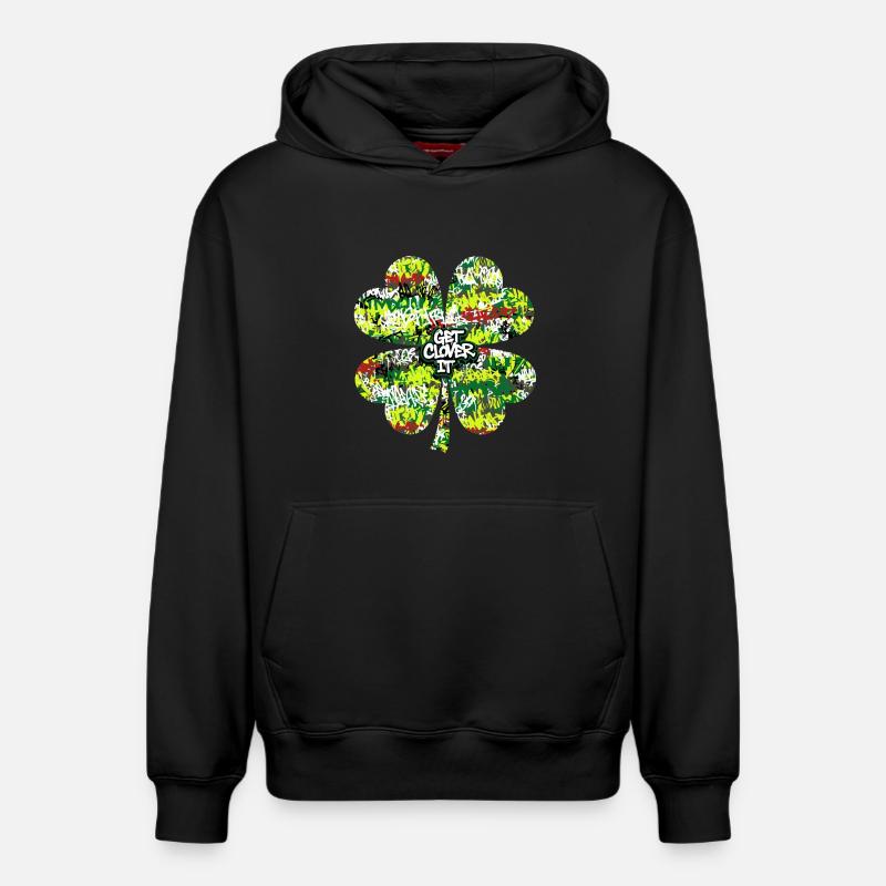 Graffiti Shamrock - Sweat à capuche unisexe décontracté en coton biologique – de SPREAD - noir