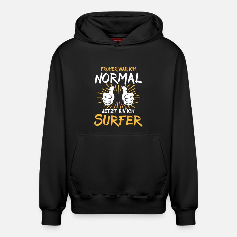 Dicton de surfeur - Sweat à capuche unisexe décontracté en coton biologique – de SPREAD - noir