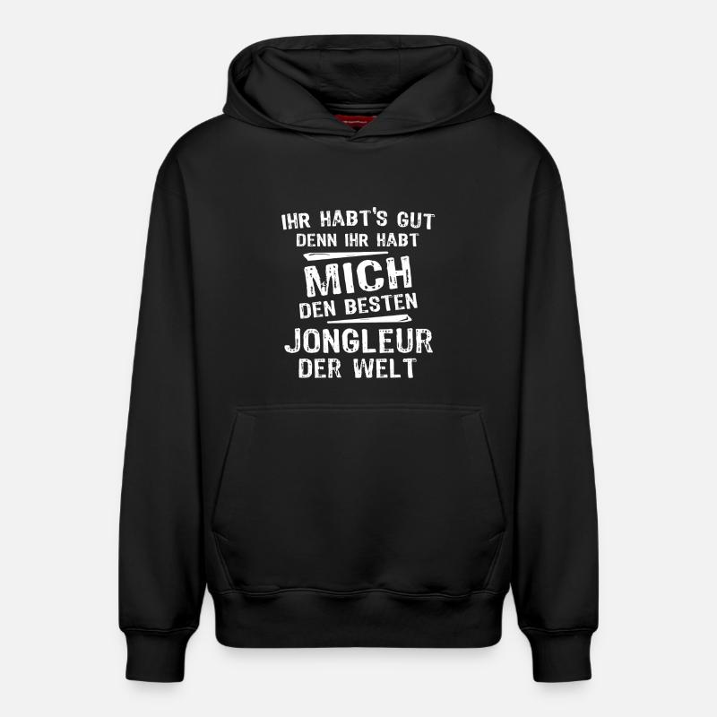 jongleur - Sweat à capuche unisexe décontracté en coton biologique – de SPREAD - noir
