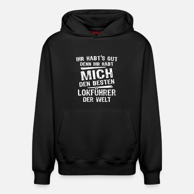 Pilote de moteur - Sweat à capuche unisexe décontracté en coton biologique – de SPREAD - noir