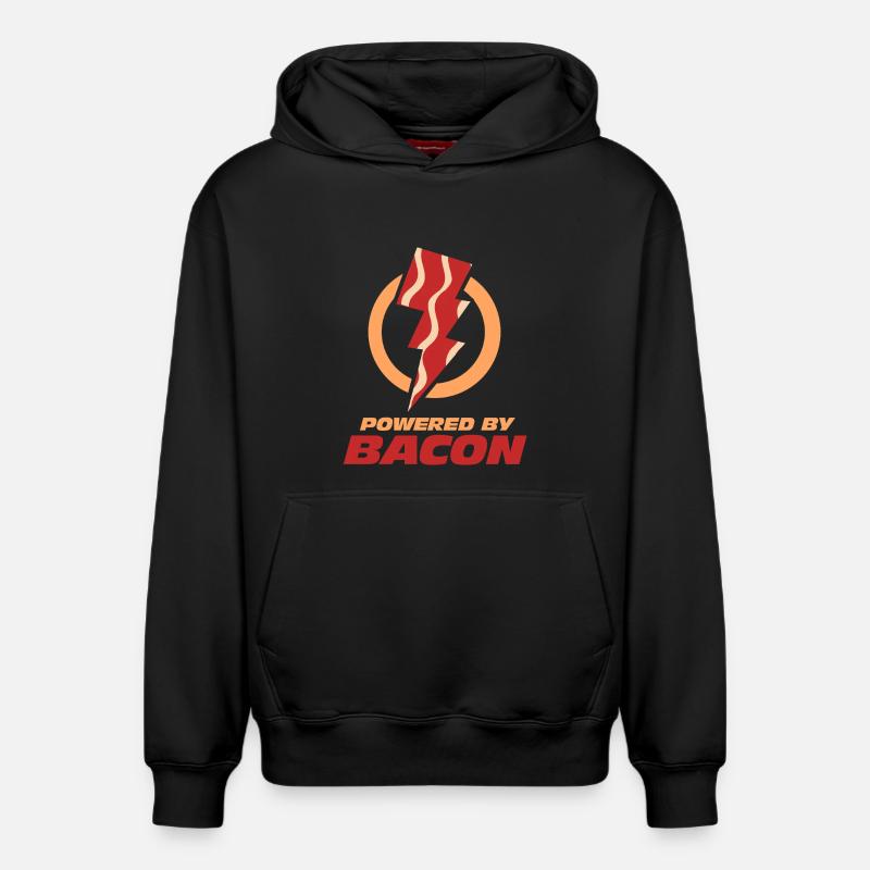 Propulsé par Bacon Lightning - Sweat à capuche unisexe décontracté en coton biologique – de SPREAD - noir