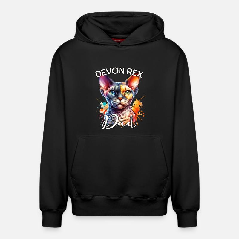 Devon Rex Papa - Relaxed Unisex Organic Hoodie – von SPREAD - Schwarz