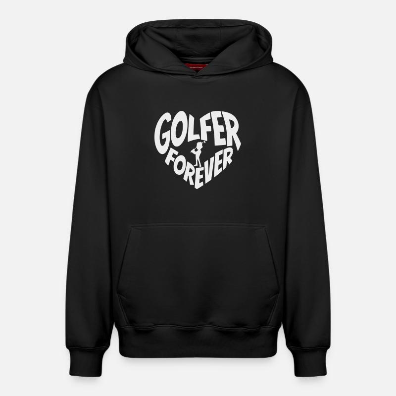 Golfeur Éternel Cœur avec Golfeur - Sweat à capuche unisexe décontracté en coton biologique – de SPREAD - noir