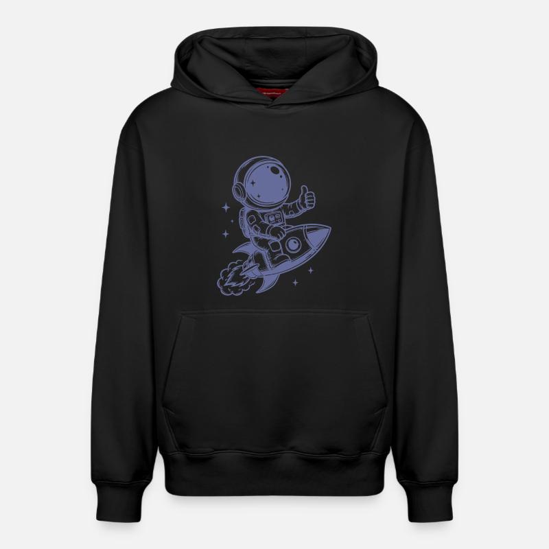 Astronaute en aventure spatiale - Sweat à capuche unisexe décontracté en coton biologique – de SPREAD - noir