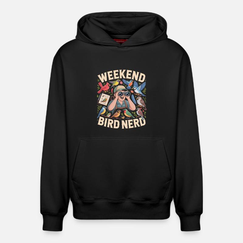 Weekend Bird Nerd Vogelbeobachter - Relaxed Unisex Organic Hoodie – von SPREAD - Schwarz