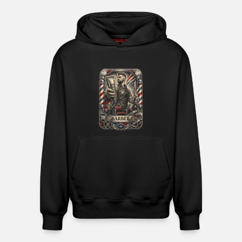 Barber Barbier - Sweat à capuche unisexe décontracté en coton biologique – de SPREAD - noir