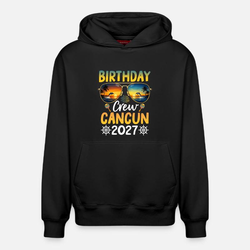 Équipe d’anniversaire Cancún 2027 - Sweat à capuche unisexe décontracté en coton biologique – de SPREAD - noir