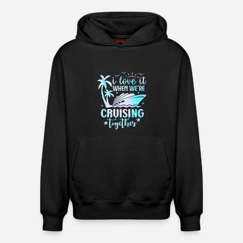Croisière ensemble Palms & Yacht - Sweat à capuche unisexe décontracté en coton biologique – de SPREAD - noir