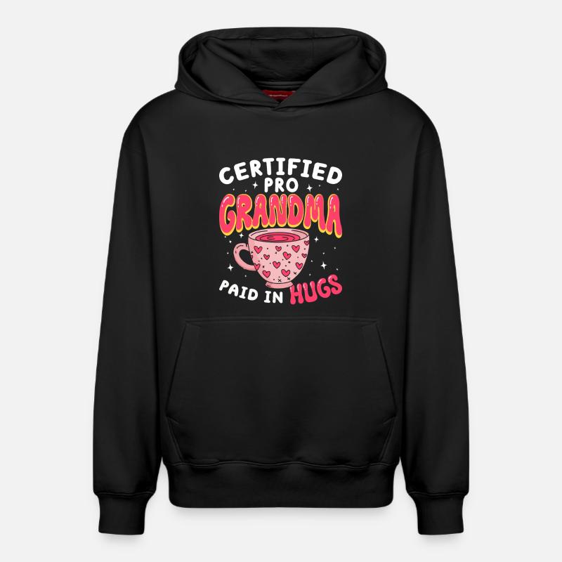 Zertifizierte Profi-Oma Großmutter - Relaxed Unisex Organic Hoodie – von SPREAD - Schwarz