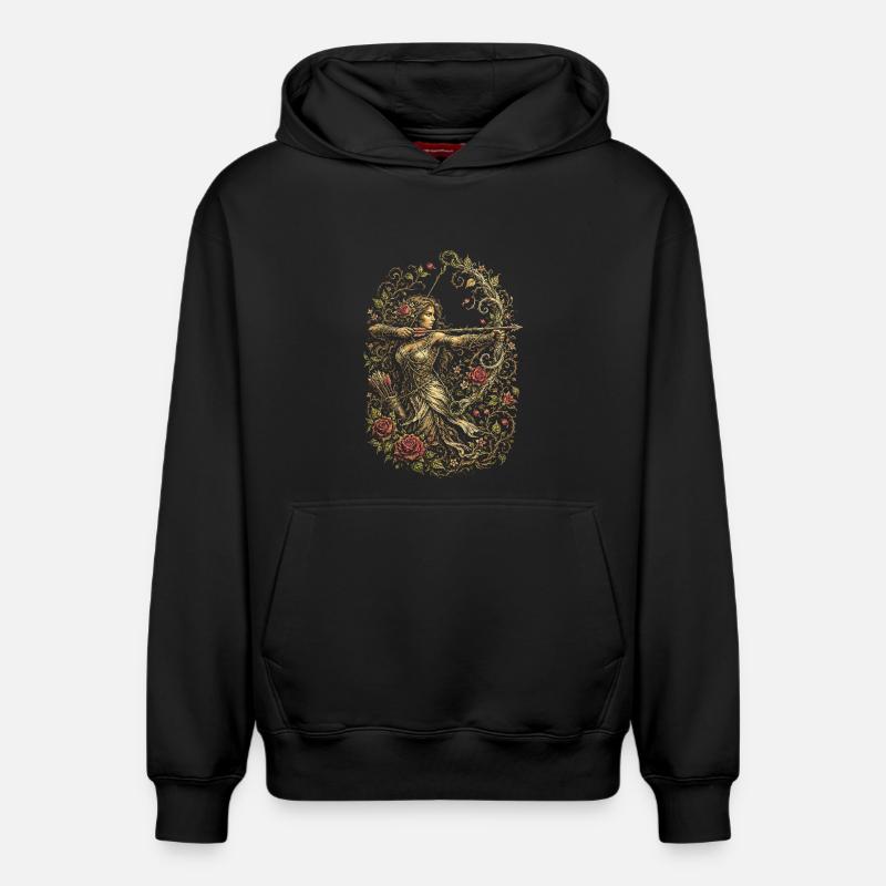 Bogenschießen Bogenschütze - Relaxed Unisex Organic Hoodie – von SPREAD - Schwarz