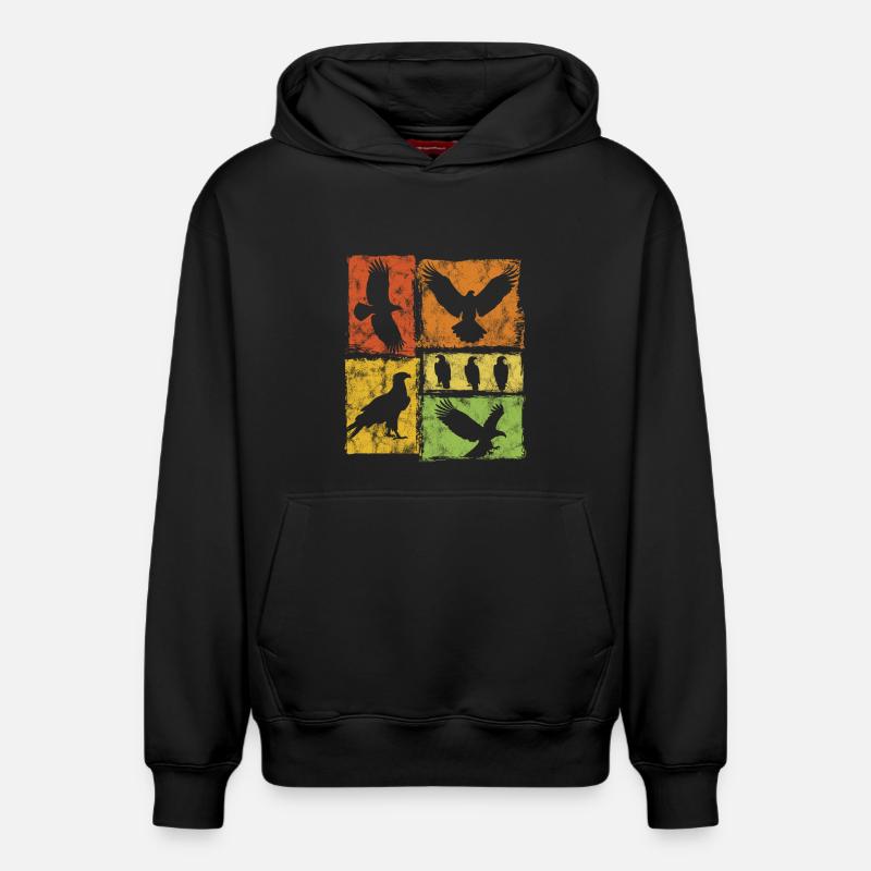 Eagle Retro Graphic - Sweat à capuche unisexe décontracté en coton biologique – de SPREAD - noir