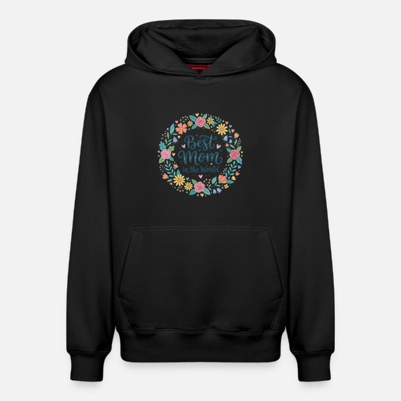 Best Mom - Sweat à capuche unisexe décontracté en coton biologique – de SPREAD - noir