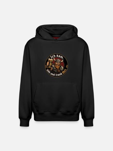 Wikinger Bier Spruch - Relaxed Unisex Organic Hoodie – von SPREAD - Schwarz