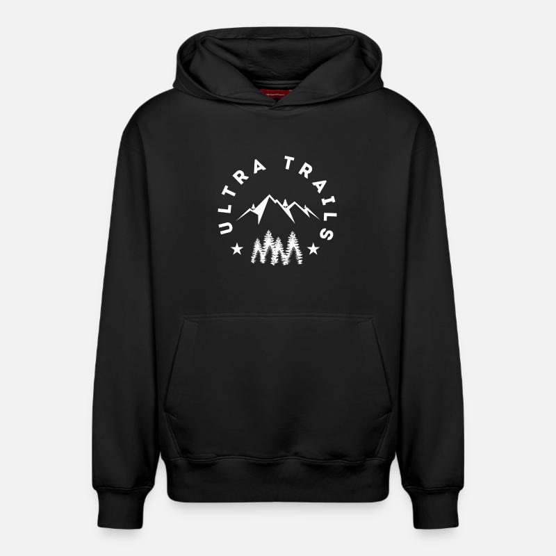 Ultra Trails - Sweat à capuche unisexe décontracté en coton biologique – de SPREAD - noir