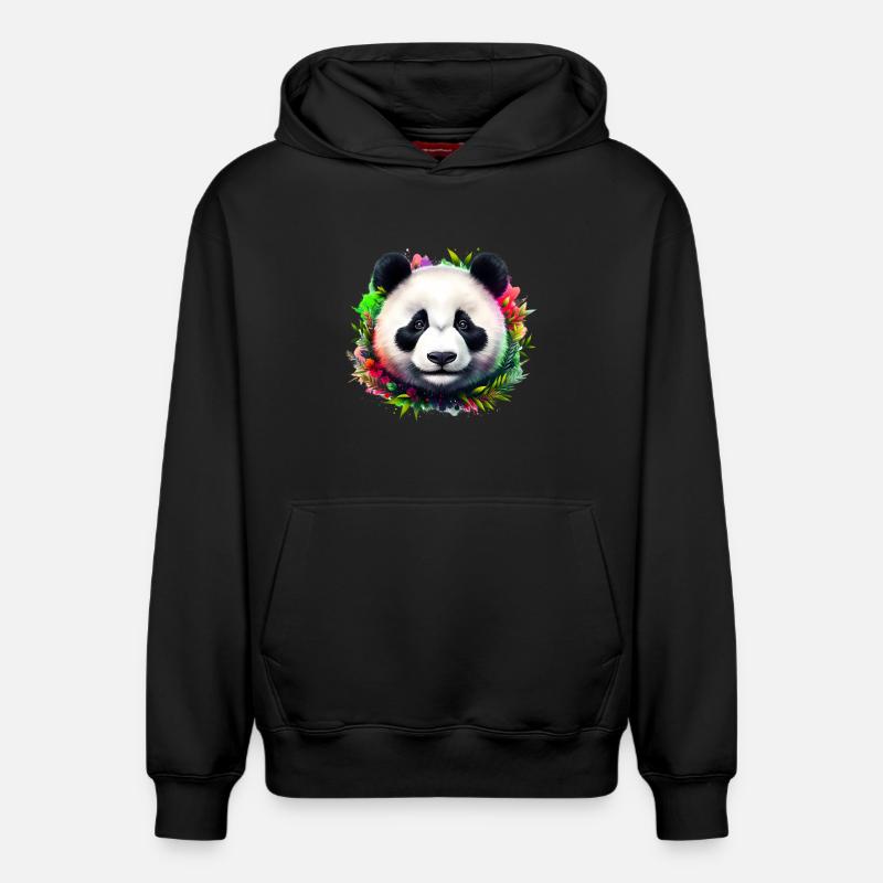 Panda - Sweat à capuche unisexe décontracté en coton biologique – de SPREAD - noir