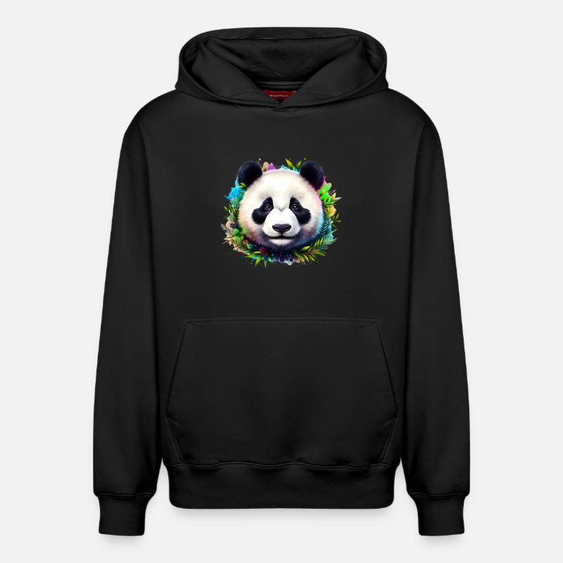 Panda - Sweat à capuche unisexe décontracté en coton biologique – de SPREAD - noir
