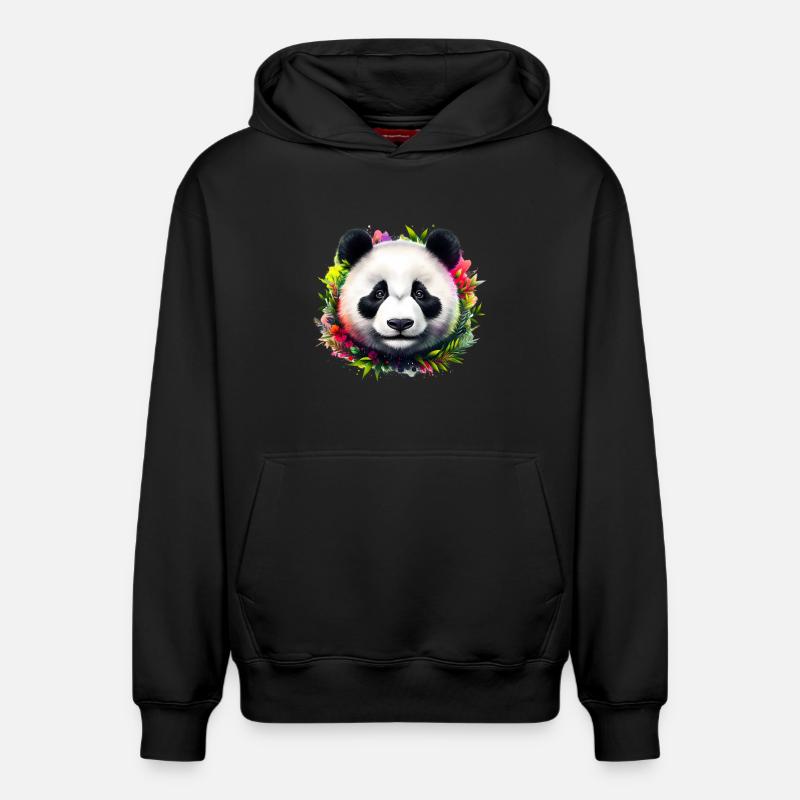 Panda - Sweat à capuche unisexe décontracté en coton biologique – de SPREAD - noir