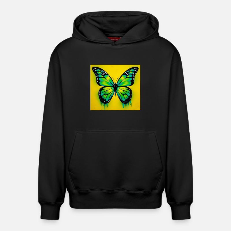 papillon - Sweat à capuche unisexe décontracté en coton biologique – de SPREAD - noir