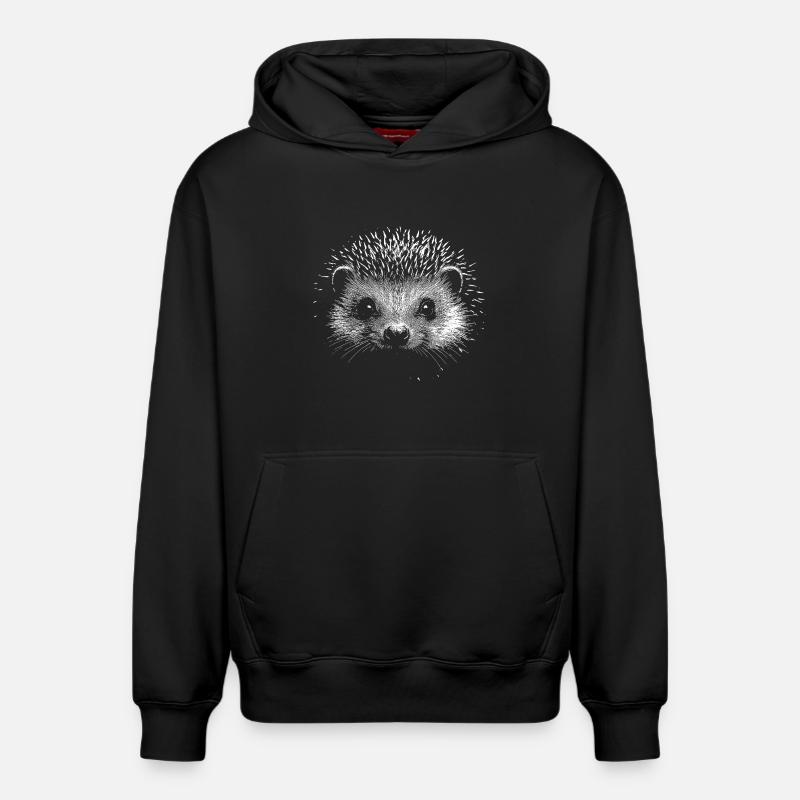 Hérisson - Sweat à capuche unisexe décontracté en coton biologique – de SPREAD - noir