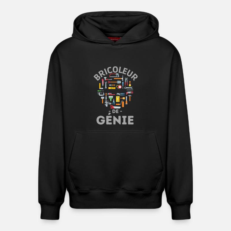 Bricoleur de génie - Sweat à capuche unisexe décontracté en coton biologique – de SPREAD - noir