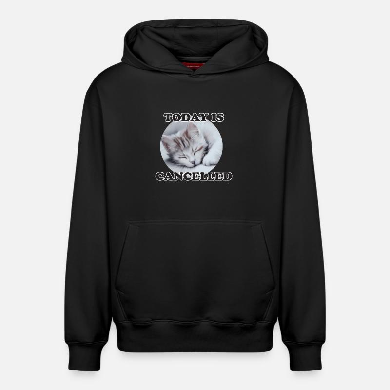 chat endormi - Sweat à capuche unisexe décontracté en coton biologique – de SPREAD - noir